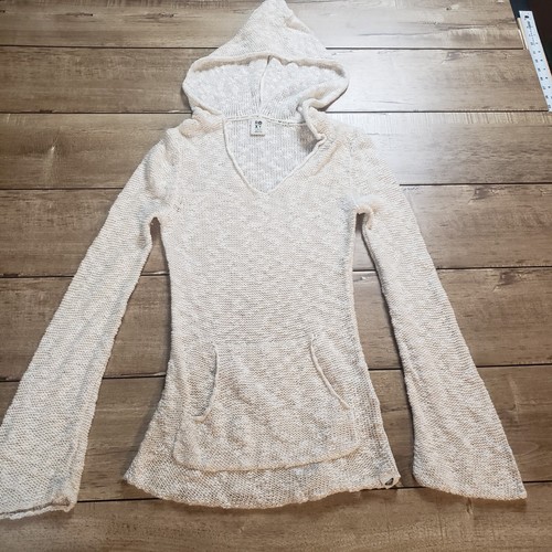 OFF WHITE ROXY Maglione Donna Extra Small Off Bianco Uncinetto Felpa con Felpa Bohémien In perfette condizioni