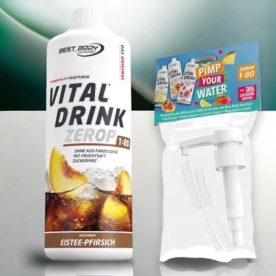 Best Body Nutrition Low Carb Vital Drink 1 Ltr. Getränkekonzentrat + Dosierpumpe - Bild 1 von 3