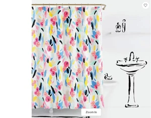 Kate Spade Paintball Floral Shower Curtain Multicolor 60% COTTON Square 72 x 72" - Picture 1 of 2