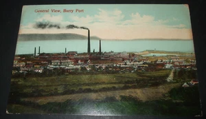 1912 Real Photo style P/C GENERAL VIEW BURRY PORT Chimney Stack Power Station - Picture 1 of 2