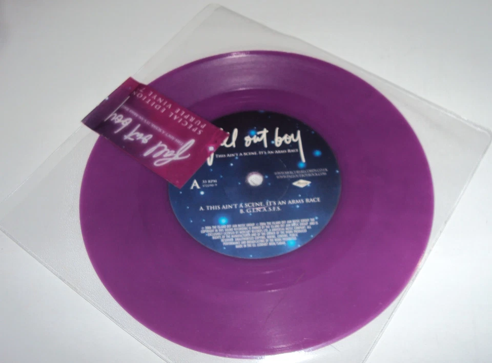 Fall Out Boy Vinyl - This Ain't A Scene, It's An Arms Race 7" - PURPLE! - Image 1 of 4
