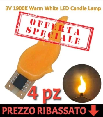 OFFERTA 4 Candele Chip led cob effetto realistico fiamma tremolante fai da te 3V - Immagine 1 di 4