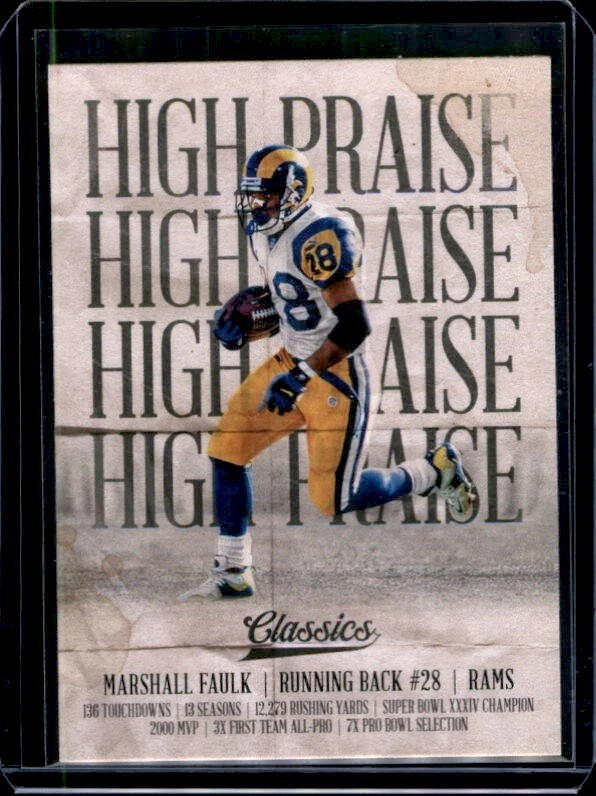 2018 Panini Classics - High Praise #12 - Marshall Faulk - Image 1 of 1