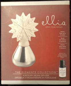 HoMedics Ellia Porcelain Aroma Diffuser Snowflake with Bonus Oil NIB - Picture 1 of 9