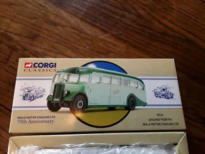 Corgi Leyland Tiger PS1 Bus #97214 Skills Motor Coaches LTD 75 anniversary  - Image 1 of 2