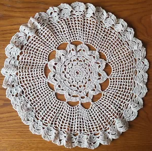 Finished 16" Handmade Crocheted 100% Cotton Unbleached - Picture 1 of 2