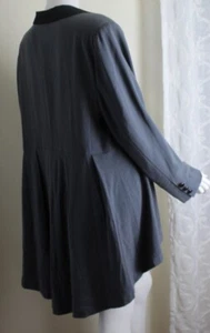 AMAZING nwt DRAMA Midnight Velvet Sz 20W 1X Swinging A-Line French Jacket Hi-Low - Picture 1 of 12