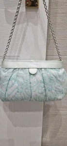 Swarovski Mint Green Embroidered Bag with crystal embellishment & chain handle - Picture 1 of 7