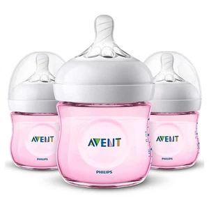 Philips Avent Natural Baby Bottle With Natural Response Nipple, Pink, 4oz, 3pk - Picture 1 of 1