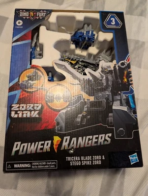 POWER RANGERS DINO FURY HOJA TRICERA ZORD & STEGO SPIKE ZORD LINK F1400   Foto 1 de 4
