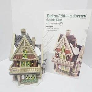 Department 56 Potts Pub Dickens Village Serie Gaslight Pubs neuwertig in Box mit Licht - Bild 1 von 18