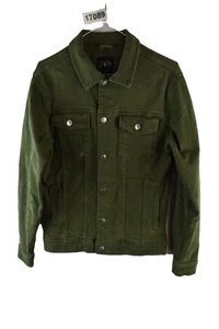 ZARA Green Denim Jacket size S Womens Button Up Casual Outdoors Outerwear - Picture 1 of 8