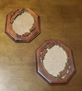 Vintage Posten Kunstholzmaserung achteckiger Bilderrahmen mit Goldakzentrand 6 x 4,75 - Bild 1 von 6