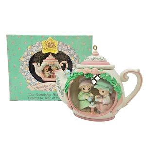 Vintage 1992 Precious Moments Ornament Our Friendship Hits the Spot Teapot - Picture 1 of 14