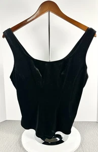 Nordstrom Intimates Black Velvet Tank Top Cami Sz:XL Witchy Goth Classic - Picture 1 of 7
