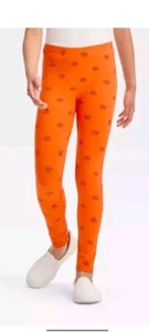 Girls Cat & Jack HALLOWEEN Orange Leggings Size 4/5 Kitty Cats New - Picture 1 of 4