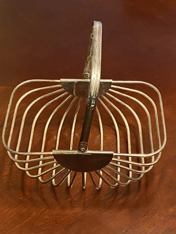 Vintage 80’s Godinger Metal Basket Folding Handle Industrial Modern Farmhouse Cover