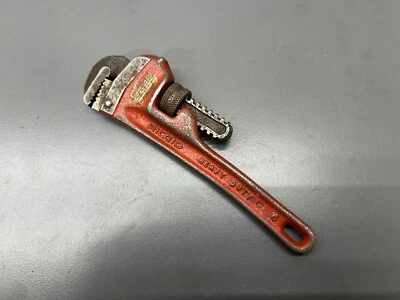(J) VINTAGE RIDGID RIDGE TOOL CO. 6" ADJUSTABLE PIPE WRENCH ELYRIA OH USA - VGC - Image 1 of 4