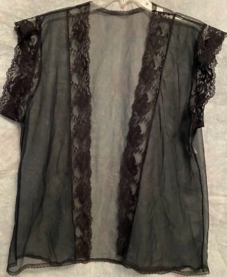 Chaqueta de cama transparente de colección para mujer negra de encaje bruja gótica talla grande Foto 1 de 4