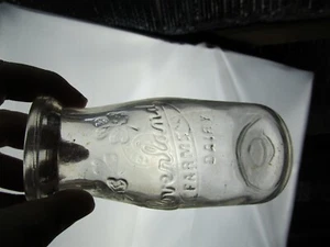 Vintage Milk Dairy Bottle Glass Cloverland Half Pint - Picture 1 of 2