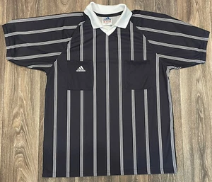 Vintage Adidas Soccer Jersey Collared Shirt Referee Made in USA 90s XL - Picture 1 of 5