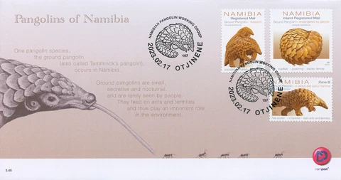 Namibia Stamps 2023 FDC Pangolins Ground Pangolin Wild Animals 3v Set Cover