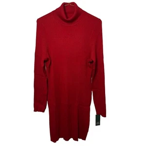 Wild Fable Women’s Red Turtleneck Soft Long Sleeve Ribbed Mini Sweater Dress NEW - Picture 1 of 12