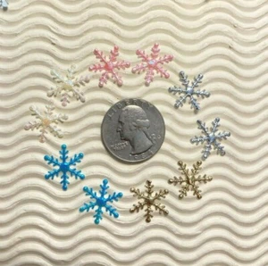 100pc x 3/4" Mix Padded Metallic Shiny Satin Snowflake Appliques Christmas ST181 - Picture 1 of 7