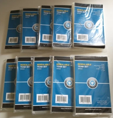 COLLECT SAVE PROTECT (CSP) (1000) CSP Team Set Bags 100ct Pkgs Resealable No PVC NIP 3 3/8x4 1/2 + 1" lip