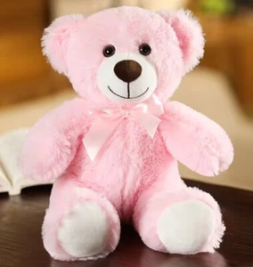 Pink Teddy Bear 13 Inch Stuffed Animal Plush Toys Toddler Doll Kids Gifts - Picture 1 of 2