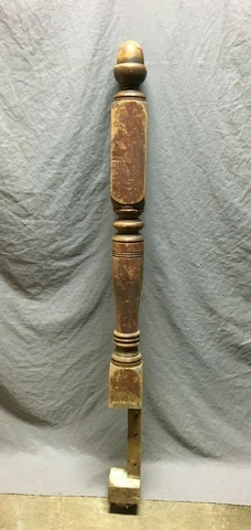 Antique Decorative Turned  wood Newel Post Pine 4x55 Vintage Staircase 1093-21B Cover