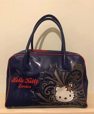 Bolso de Mano Hello Kitty London Grande PVC Azul Lona Deportes Bowling Sanrio Foto 1 de 4