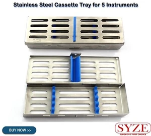 5 Instrumentos Dental Quirúrgica Esterilización Autoclave Casete Bandeja Acero Inoxidable CE - Imagen 1 de 4