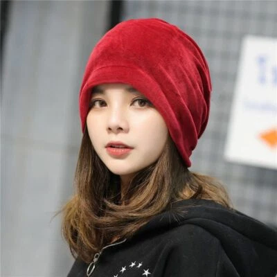 Unisex Velvet Winter Slouch Beanie Ski Hip Hop Hat Cap Spring Oversized Skullcap - Image 1 of 4