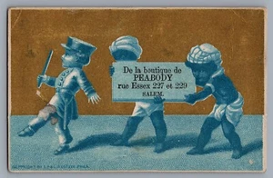 1800s Victorian Trade Card De la Boutique de Peabody Salem, Massachusetts - Picture 1 of 2