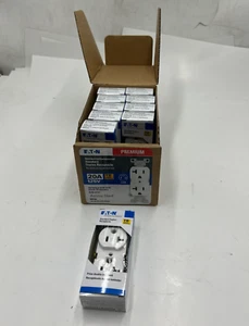 (CANTIDAD 10) Receptáculo dúplex estándar Eaton Arrow Hart 20A TRCR20W-BX-LW - Imagen 1 de 8