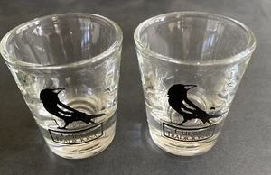 Cuervo Traditional Shot Glass x 2 Black Raven Crow Libby Mark Man Cave Barware - Picture 1 of 5