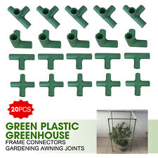 20Pcs Green Plastic Greenhouse Frame Connectors Gardening Awning Joints
