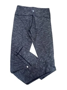 Lululemon Wunder Under Leggings schwarz grau Fischgrätmuster Damengröße 4 - Bild 1 von 5