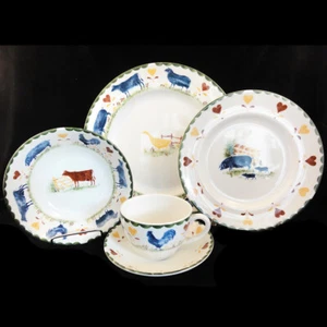 JACK'S FARM by Wood & Sons 5 Piece Place Setting made in England NEW NEVER USED - Picture 1 of 8