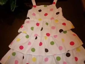 GYMBOREE SIZE 7 YEARS DRESS CHURCH MINT SUMMER SPRING TIERED WHITE DOTS BBQ - Bild 1 von 8