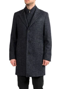 Hugo Boss Men's "T-Lennard4" Blue Wool Silk 2 in 1 Coat US S IT 48 - Picture 1 of 10
