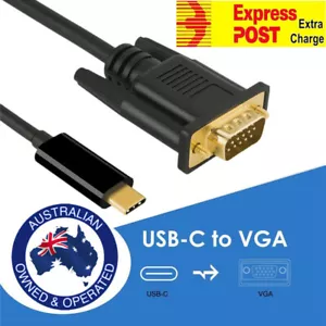 USB Type C Thunderbolt 3 to VGA Adapter Cable For MacBook Pro/Galaxy S20 S10 S9 - Picture 1 of 4