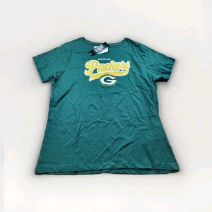 New Era Green Bay Packers Women's Bubble Script T Shirt XL NFL - Picture 1 of 9