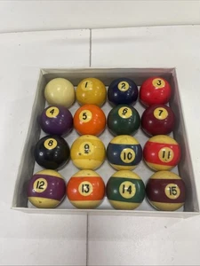 Vintage Professional Style Sportcraft Billard Balls Complete Set 2 1/4 inch - Picture 1 of 7