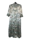 Vintage Chinese Silk Brocade Coat Or Duster Jacket With Mandarin Collar NWT XL 