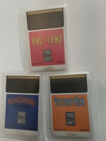 Three TurboGrafx 16 PAC-LAND, Keith Courage & Victory Run HuCard Only