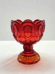 LE Smith MOON and STAR Amberina Pedestal Compote Candy Dish - Picture 1 of 11