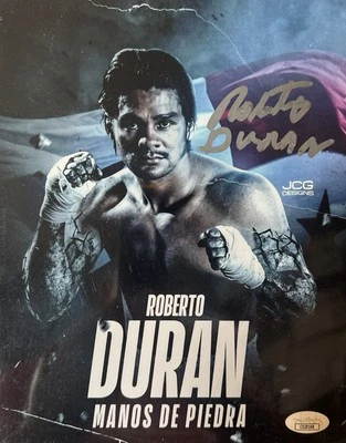 Roberto Duran Rare Signed 8x10 Boxing Photo Autographed JSA Cert - Image 1 of 3