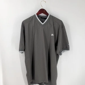 Vtg 90s Starter Athletic Short Sleeve Mesh Activewear Jersey T-Shirt Gray L - Picture 1 of 9